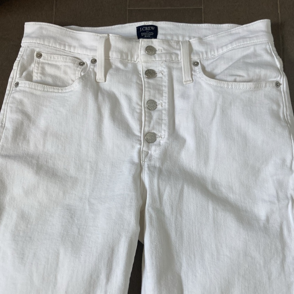 J. Crew 'Essential Stretch' 4 Button, 5 Pocket White Jeans